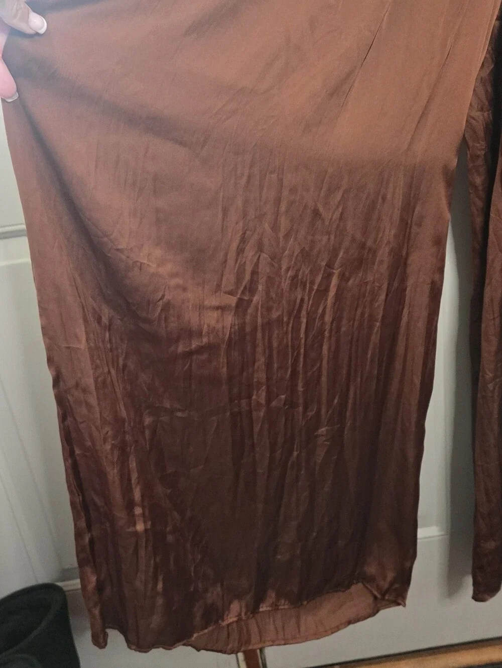 Zara - Rust Brown / Copper Pleated Wide-Leg Jumpsuit with Ring Detail